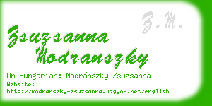 zsuzsanna modranszky business card